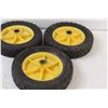 Image 3 : (3) Lawnmower Hard Turf Tires - 8" Diameter, as is