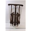 Image 1 : Antique Wood & Metal Toboggan - 32" x 14" - Some Wear, as is