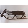 Image 4 : Antique Wood & Metal Toboggan - 32" x 14" - Some Wear, as is