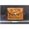 Image 1 : Vintage Leather Handtooled Floral Shoulder Purse