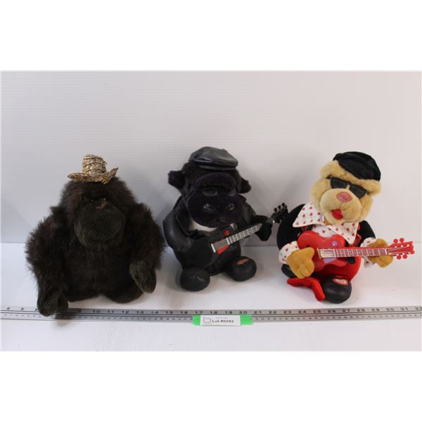 (3) Musical Teddy Bears - Some May Need Batteries (Black Ape Works)