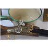 Image 5 : Enamel Pot & (2) Pressed Metal Wall Art & Toy Replica Pirate Muzzle Loader Rifle