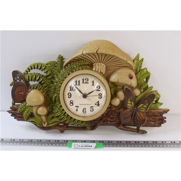 Vintage New Haven Wall Clock - Works - 19" x 11"