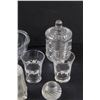 Image 2 : (10) Clear Glass Lot: Cream & Sugar Dishes, Candy Dish, Glasses, Salt & Pepper Shakers, Candleholder