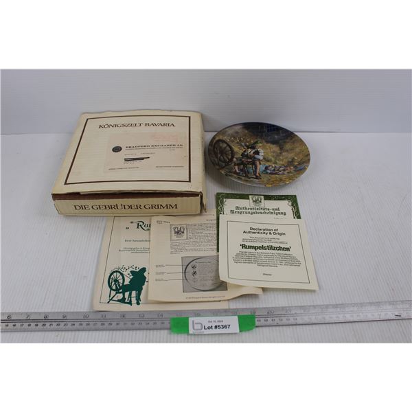 Konigszelt Bavaria Rumpelstiltskin Grimm Fairy Tale Collector Plate w/ Certificate Of Authentication