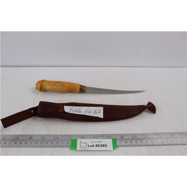 Rapala Fish Filleting Knife w/ Leather Normark holder - 6'' Blade