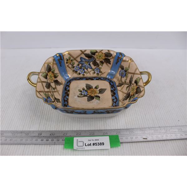 Vintage Hand Painted Noritake Floral Bowl w/ Handles- Made In Japan