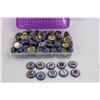 Image 3 : Pencil Case Full Of NHL Stanley Cup Champion Bottle Caps, Montreal Canadians, Boston Bruins, New Jer