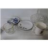 Image 4 : Glassware - Crystal Dish w/Lid - Ceramic Creamer & Sugar Bowl - Collector Spoons - Crystal Dish