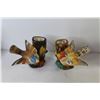 Image 2 : (2) Sm Ceramic Bird Vases - (2) Ceramic Bird Ornaments