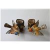 Image 3 : (2) Sm Ceramic Bird Vases - (2) Ceramic Bird Ornaments