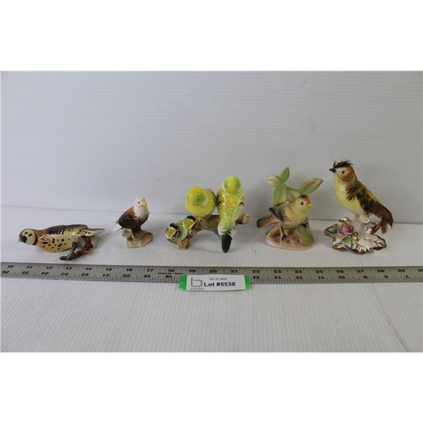 (5) Ceramic Bird Ornaments
