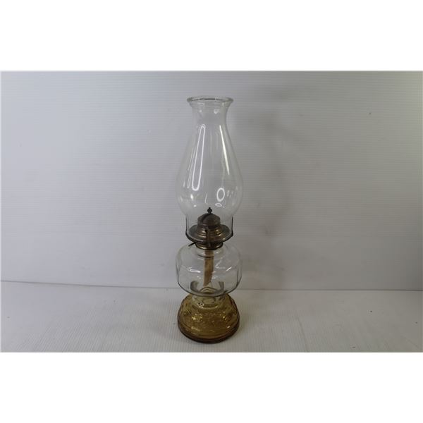 Amber & Clear Glass Oil Lamp