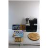 Image 1 : File Organizers, Frustration Game, Chinese Checkers, Duster Cloth and NFL Chargers Clock - As Is