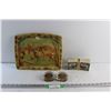 Image 1 : Money Stack Piggy Bank. Deeres in the Forest Wall Decoration - Chipped and Resin Medals