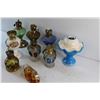 Image 9 : (8) Miniature Kerosene Lamps and Glass Duck Decoration