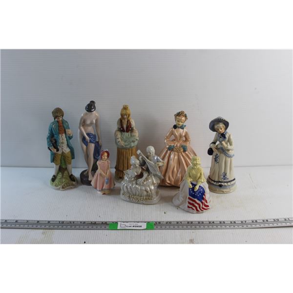 Porcelain Figurines and Avon Betsy Ross Bottle