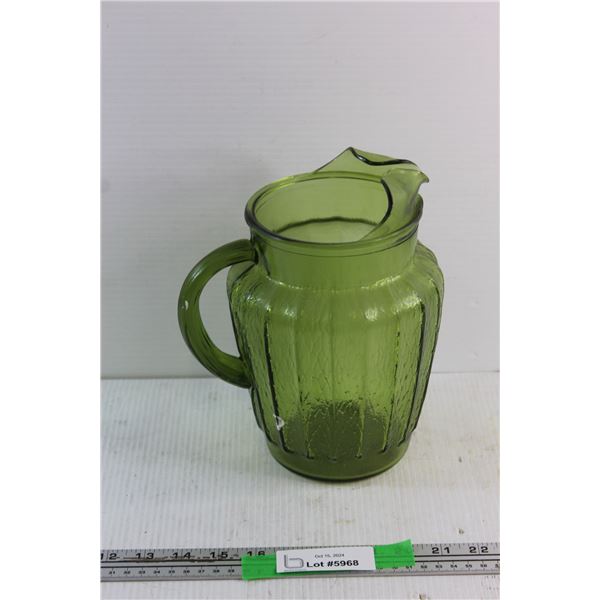 Green Glass Pitcher
