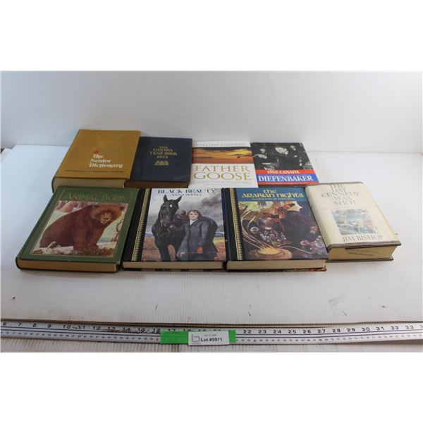 (8) Books - The Senior Dictionary, Father Goose and Anna Sewell