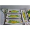 Image 3 : Ceramic Corn Themed Serving Trays, Salt & Pepper Shakers and Butter Dish