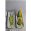 Image 5 : Ceramic Corn Themed Serving Trays, Salt & Pepper Shakers and Butter Dish