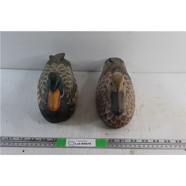 (2) Wooden Duck Decorations