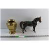 Image 1 : Brass Vase and Horse Souvenir