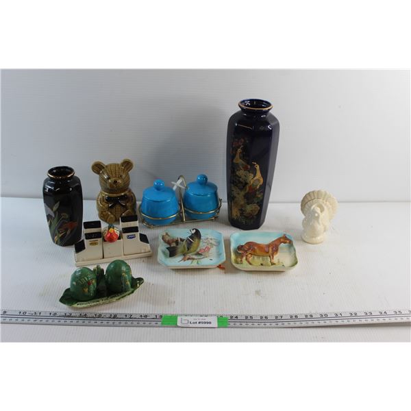 Vases, Salt & Pepper Shakers, Wall Decorations, Candle Holder, Honey Bear and Assorted Items