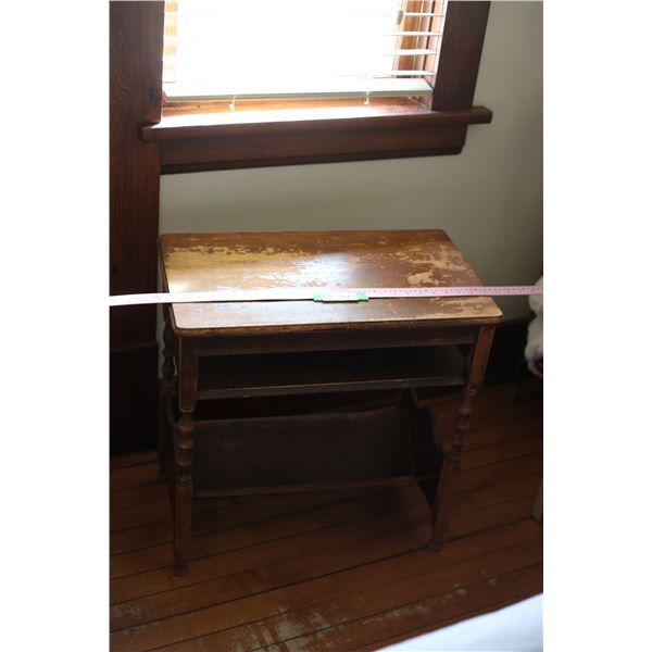 Antique Magazine Rack/End Table (24"x14"x24")