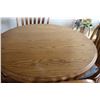 Image 5 : Bakker Bros. Saskatoon Solid Oak Dining Set (4) Chairs, (2)11" Leaves (30" High, 40" Dia.)