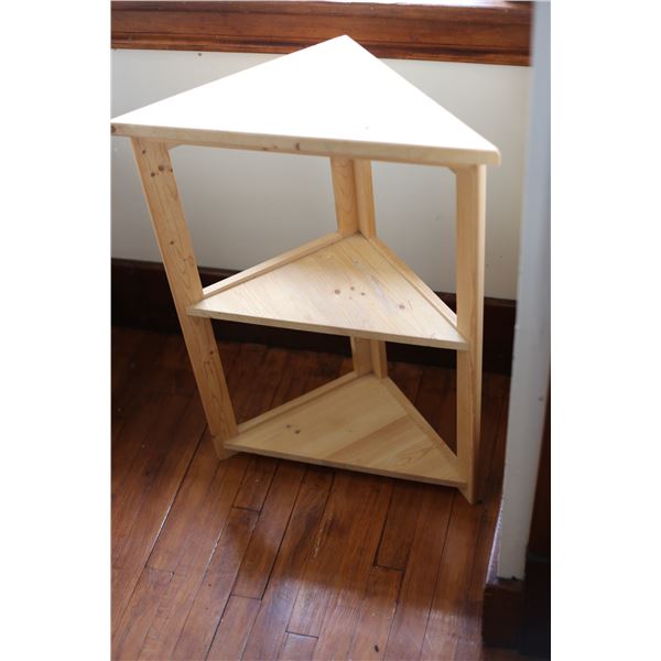 Three Shelf Corner Table (22"x11"x31" high) - Pine