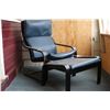 Image 1 : Ikea Leather Chair w/Foot Stool