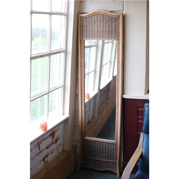 Wooden Wicker Framed Mirror (19"x72")