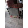 Image 2 : Patio Set - Table Top 27.5" Dia. 29" high, (4) Chairs w/ Cushions