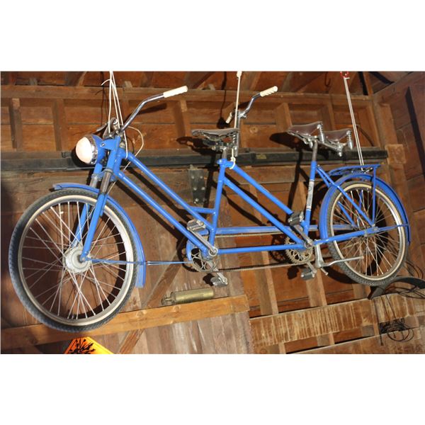 Antique Markenrad Tandem Bicycle w/ Three Seats & Headlight