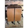 Image 9 : Vintage Acoustic Research Inc. Speakers w/Solid Wood Boxes & Metal Stands on Casters - As Is