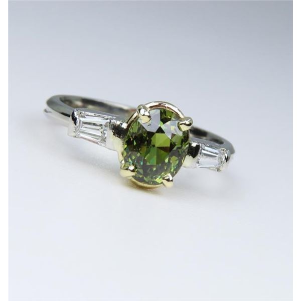 Natural Demantoid Garnet & Diamond