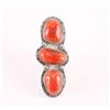 Image 1 : Navajo 3 Stone Coral Ring