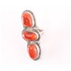 Image 2 : Navajo 3 Stone Coral Ring