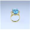 Image 1 : Fabulous Vivid Blue Topaz and Diamond Ring