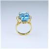 Image 2 : Fabulous Vivid Blue Topaz and Diamond Ring