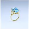 Image 3 : Fabulous Vivid Blue Topaz and Diamond Ring