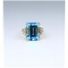 Image 4 : Fabulous Vivid Blue Topaz and Diamond Ring