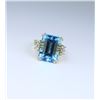 Image 5 : Fabulous Vivid Blue Topaz and Diamond Ring
