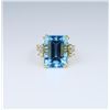 Image 6 : Fabulous Vivid Blue Topaz and Diamond Ring