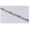 Image 2 : Classic Pink Sapphire and Diamond Bracelet