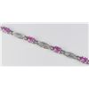 Image 4 : Classic Pink Sapphire and Diamond Bracelet