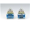 Designer ‘CAVIAR’ Swiss Blue Topaz Earrings