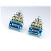 Image 2 : Designer ‘CAVIAR’ Swiss Blue Topaz Earrings