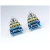 Image 3 : Designer ‘CAVIAR’ Swiss Blue Topaz Earrings